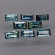 Heated only! 2.14ct blue green Sapphire set