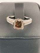 CERTIFIED 14K WHTE GOLD DIAMOND RING