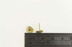14K Yellow Gold Scallop Sea Shell Ocean Motif Stud Earrings
