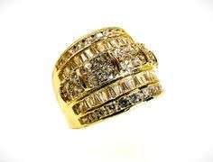 Gorgeous 14 Kt Gold Plate 5.75 Cttw Simulated Diamond Ring