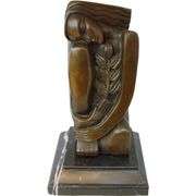 Bronze Woman Gives Life Metal on Base