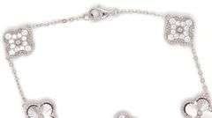 925 Sterling silver cubic zirconia 5 clover bracelet