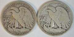 Scarce 1919-P & 1919-D Walking Liberty Half Dollars