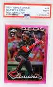 Elly DelaCruz Pink Refractor Baseball Card, Mint 9