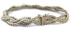 Set of Vintage 925 sterling silver Mexico braided double chain necklace and bracelet