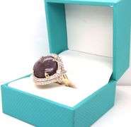 Fabulous Massive 18.51CTS Cabochon-Cut Star Ruby 1.65CTW White Sapphire Ring in 14K Yellow Gold Over