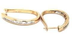 14kt Yellow gold 0.50ctw RBC and Baguette hoop earrings