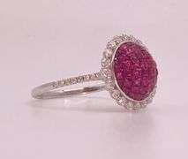 18K White Gold Ruby and Diamond Ring
