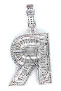 Initial R cubic zirconia pendant in 925 sterling silver