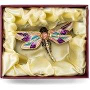Dragonfly Enamel Trinket Box with Crystal