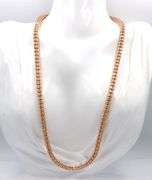 10kt Rose gold diamond cut Popcorn chain necklace