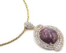 Fabulous Huge 26.90CTS Rare Natural Unheated Oval Cabochon-Cut Star Ruby & 3.20CTW White Sapphire Pe