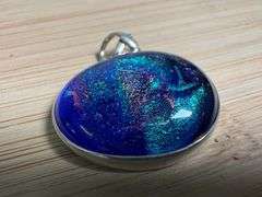 Sterling Silver 925 One of a Kind Dichroic Glass Pendant