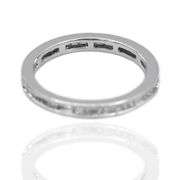 18K(750) Solid White Gold Natural Diamond Handmade Milgrain Band Ring