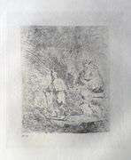 Extremely Rare and Collectible Antique Etching After Rembrandt, c. 1880