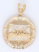 14kt Yellow Apostles Last Supper Diamond Cut Pendant