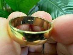 14k Yellow Solid Gold 6mm Domed Plain Men's Women's Wedding Band Size 6