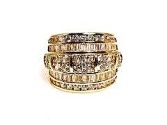 Gorgeous 14 Kt Gold Plate 5.75 Cttw Simulated Diamond Ring