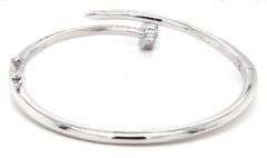 925 Sterling silver cubic zirconia nail bangle bracelet