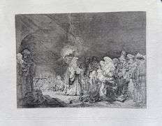 Extremely Rare and Collectible Antique Etching After Rembrandt, c. 1880