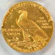 Lovely nearly Gem BU 1909-D $5 Indian Gold Piece. PCGS MS63