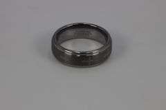 7mm Tungsten Carbide Wedding Band w/Laser Engraved Crosses Size 7