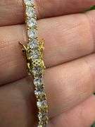 Gold Plated 925 Sterling Silver Round Clear CZ Tennis Necklace Bracelet 3mm New 8"