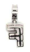 925 Sterling silver Initial F cubic zirconia pendant