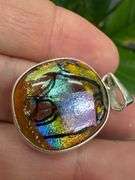 Sterling Silver 925 One of a Kind Dichroic Glass Pendant