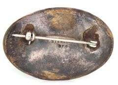 Vintage 925 sterling silver signed turquoise brooch