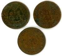3 Different Early Date Indian Head Cents: 1866, 1870, 1879