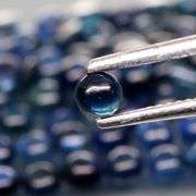 Gorgeous 4.23ct set of cabochon cut ink blue Sapphires! Heated only!