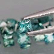 Collectors 1.84ct set of blue green princess cut Sapphires! Heated only!