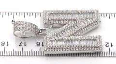 Initial N cubic zirconia pendant in 925 Sterling silver