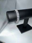 14 Kt White Gold Plated 58 Count Lab Simulated Diamond Tennis Bracelet