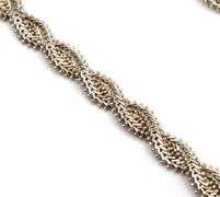 Set of Vintage 925 sterling silver Mexico braided double chain necklace and bracelet
