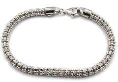 Set of Italian 925 sterling silver popcorn necklace and bracelet