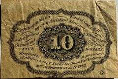 Ten Cent Fractional Currency Note