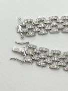 925 Sterling Silver Full CZ Set Panther Chain Link Bracelet