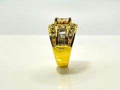 Dazzling 14 Kt Yellow Gold Plated Simulated Diamond Ring