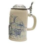 German Oktoberfest Beer Stein with Metal Lid