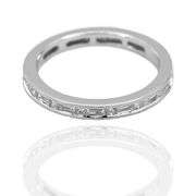 18K(750) Solid White Gold Natural Diamond Handmade Milgrain Band Ring