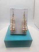 Extremely fine Antique Russian 18k gold and natural  Pearl earrings hand made .