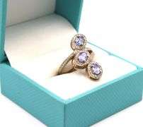 Charming 1.40CTW Oval Tanzanite & Diamonds in 14KT White Gold Over Sterling Silver