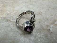 Sterling Silver Natural Gemstone Amethyst Ring Size 5
