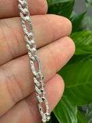 Men's 4.8mm Solid .925 Sterling Silver Hammered Curb Chain Link Italy Necklace 24"