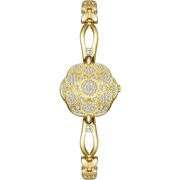 Flower Quartz Watch with Bracelet Band and Crystals