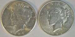 Lustrous near Mint 1924-S & 1928-S Peace Silver Dollars. Better dates