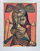 Collectible Pencil Numbered Pablo Picasso, Woman In Hat