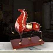 Bronze Galloping Horse on Walnut Base